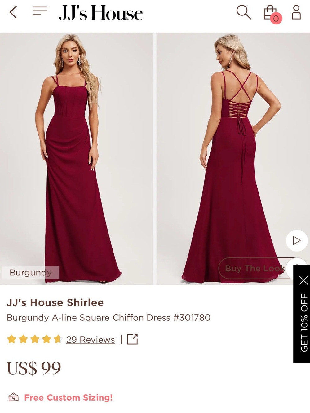 JJ's House Shirlee Burgundy Bridesmaid or Formal